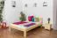 Lit simple / lit d'appoint en bois de pin massif, naturel 75, avec sommier à lattes - dimension 140 x 200 cm