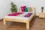 Lit simple / lit d'appoint en bois de pin massif, naturel 75, avec sommier à lattes - dimension 140 x 200 cm