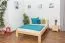 Lit simple / lit d'appoint en bois de pin massif, naturel 75, avec sommier à lattes - dimension 140 x 200 cm