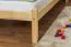 Lit d'enfant / lit de jeunesse en bois de pin massif, naturel, sommier à lattes inclus - Dimensions : 90 x 200 cm