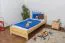 Lit simple / lit d'appoint en bois de pin massif, naturel 78, avec sommier à lattes - dimension 90 x 200 cm
