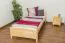 Lit simple / lit d'appoint en bois de pin massif, naturel 80, avec sommier à lattes - dimension 90 x 200 cm