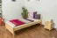 Lit simple / lit d'appoint en bois de pin massif, naturel 80, avec sommier à lattes - dimension 90 x 200 cm