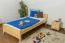 Lit simple / lit d'appoint en bois de pin massif, naturel 80, avec sommier à lattes - dimension 90 x 200 cm