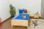 Lit simple / lit d'appoint en bois de pin massif, naturel 80, avec sommier à lattes - dimension 90 x 200 cm