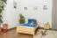 Lit simple / lit d'appoint en bois de pin massif, naturel 80, avec sommier à lattes - dimension 90 x 200 cm