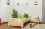 Lit simple / lit d'appoint en bois de pin massif, naturel 80, avec sommier à lattes - dimension 90 x 200 cm