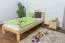 Lit simple / lit d'appoint en bois de pin massif, naturel 76, avec sommier à lattes - dimension 90 x 200 cm