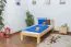 Lit simple / lit d'appoint en bois de pin massif, naturel 76, avec sommier à lattes - dimension 90 x 200 cm