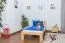 Lit simple / lit d'appoint en bois de pin massif, naturel 76, avec sommier à lattes - dimension 90 x 200 cm