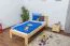 Lit simple / lit d'appoint en bois de pin massif, naturel 76, avec sommier à lattes - dimension 90 x 200 cm