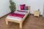 Lit simple / lit d'appoint en bois de pin massif, naturel 76, avec sommier à lattes - dimension 90 x 200 cm