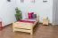 Lit simple / lit d'appoint en bois de pin massif, naturel 84, avec sommier à lattes - dimension 90 x 200 cm