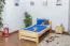 Lit simple / lit d'appoint en bois de pin massif, naturel 84, avec sommier à lattes - dimension 90 x 200 cm