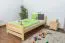 Lit simple / lit d'appoint en bois de pin massif, naturel 84, avec sommier à lattes - dimension 90 x 200 cm