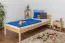 Lit simple / lit d'appoint en bois de pin massif, naturel 86, avec sommier à lattes - dimension 90 x 200 cm
