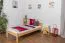lit d'enfant / lit de jeune en bois de pin massif naturel 86, y compris le sommier à lattes - dimension 90 x 200 cm