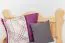 Lit enfant ou adolescent en pin massif naturel 91 | 90 x 200 cm | Avec sommier | Design moderne et robuste