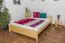 Lit double / lit d'appoint en pin massif naturel 77, avec sommier à lattes - Dimensions 160 x 200 cm (l x L)
