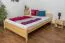 Lit double / lit d'appoint en pin massif naturel 77, avec sommier à lattes - Dimensions 160 x 200 cm (l x L)