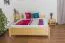 Lit double / lit d'appoint en pin massif naturel 77, avec sommier à lattes - Dimensions 160 x 200 cm (l x L)