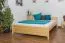 Lit double / lit d'appoint en pin massif naturel 79, avec sommier à lattes - Dimensions 180 x 200 cm