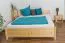Lit double / lit d'appoint en pin massif naturel 77, avec sommier à lattes - Dimensions 160 x 200 cm (l x L)