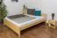 Lit double / lit d'appoint en pin massif naturel 77, avec sommier à lattes - Dimensions 160 x 200 cm (l x L)