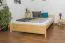 Lit double / lit d'appoint en pin massif naturel 77, avec sommier à lattes - Dimensions 160 x 200 cm (l x L)