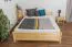Lit double / lit d'appoint en pin massif naturel 79, avec sommier à lattes - Dimensions 180 x 200 cm