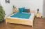 Lit double / lit d'appoint en pin massif naturel 77, avec sommier à lattes -180 x 200 cm (l x L)