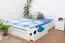 Hêtre tiroirs de lit Cadre de lit 180 x 200 cm Blanc