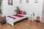 Lit simple / lit d'appoint en bois de pin massif, verni blanc 66, sommier à lattes inclus - Dimensions 100 x 200 cm