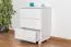 Commode en pin massif blanc laqué Junco 149 | 3 tiroirs spacieux | 78 x 60 x 42 cm