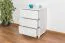 Commode en pin massif blanc laqué Junco 149 | 3 tiroirs spacieux | 78 x 60 x 42 cm