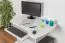 Bureau Junco 197 en pin massif laqué blanc | Design moderne | 75 x 100 x 60 cm