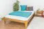Lit futon / lit en bois de pin massif, couleur chêne A10, incl. sommier à lattes - dimension 140 x 200 cm