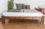 Lit Futon / lit en bois de pin massif, couleur noyer A10, incl. sommier à lattes - dimension 160 x 200 cm