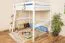 Lit mezzanine Andreas en hêtre massif laqué blanc | Sommier à lattes inclus | 140 x 200 cm | Ultra stable