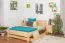 Lit d'enfant / lit de jeunesse en bois de pin naturel massif A24, avec sommier à lattes - Dimensions 140 x 200 cm 
