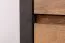 Bureau Selun 11, couleur : chêne brun foncé / gris - 75 x 120 x 53 cm (H x L x P)