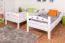 Lits superposés pour adultes "Easy Premium Line" K19/n, Tête et pied de lit ajourés, Hêtre massif blanc - 90 x 200 cm (l x L), Convertibles