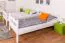 Lits superposés pour adultes "Easy Premium Line" K19/n, Tête et pied de lit ajourés, Hêtre massif blanc - 90 x 200 cm (l x L), Convertibles