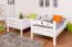 Lits superposés pour adultes "Easy Premium Line" K19/n, Tête et pied de lit ajourés, Hêtre massif blanc - 90 x 200 cm (l x L), Convertibles