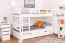 Lits superposés pour adultes "Easy Premium Line" K21/n avec 2 tiroirs et 2 caches, tête et pied de lit arrondis, en hêtre massif blanc - 90 x 200 cm (l x L), convertibles