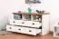 Commode Segnas 05, Couleur : Pin blanc / Chêne brun - 68 x 130 x 43 cm (H x L x P)