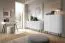 Coiffeuse blanche Makreb 19 | 2 tiroirs Soft Close | 80 x 103 x 49 cm | Pieds métal noir | Console chambre ou dressing