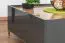 Table basse contemporaine Vaitele 29 | Anthracite brillant & noyer | 90 x 90 x 37 cm