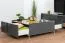 Table basse contemporaine Vaitele 29 | Anthracite brillant & noyer | 90 x 90 x 37 cm