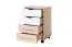 Caisson mobile Banjaran 36 | chêne Sonoma / blanc | 66 x 45 x 40 cm | 4 tiroirs sur roulettes